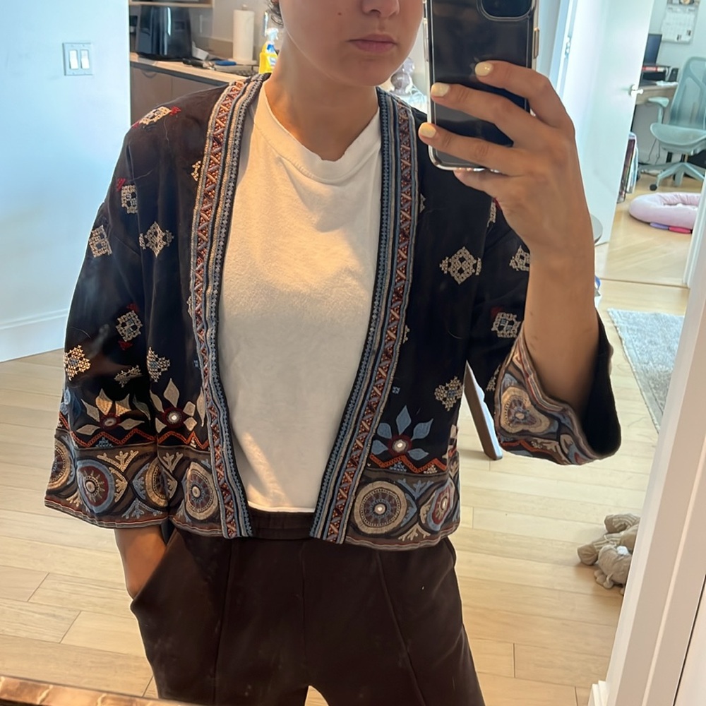 Joie Brianny Embroidered Blue Jacket NEW